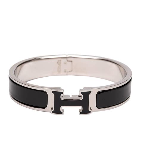 hermes clic clac black enamel|Hermes clic clac h false.